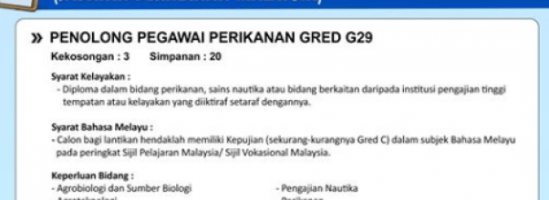 penolong pegawai perikanan g29