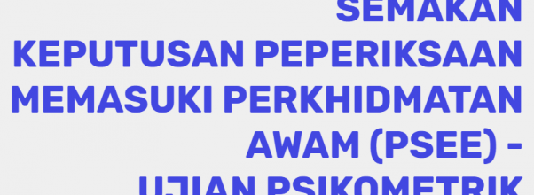 keputusan ujian psikometrik pembantu pendaftaran