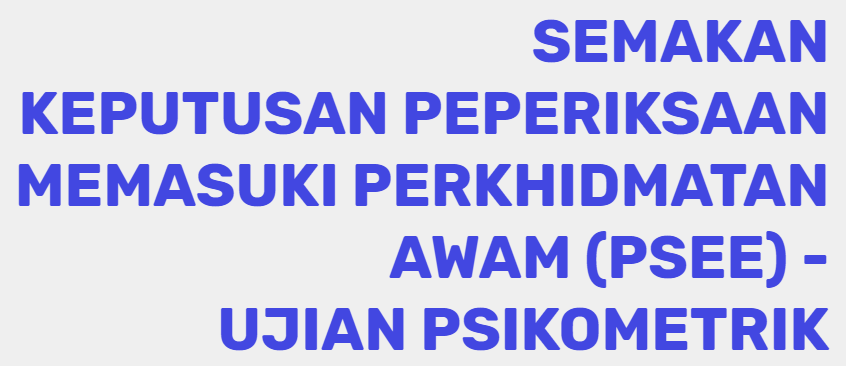 keputusan ujian psikometrik pembantu pendaftaran