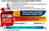 jawatan kosong penolong pegawai syariah gred ls29