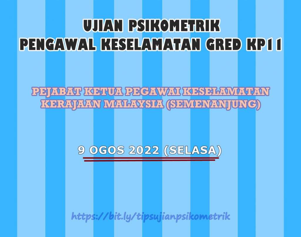 Ujian Psikometrik PENGAWAL KESELAMATAN GRED KP11