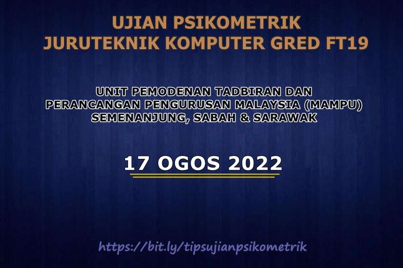 ujian psikometrik juruteknik komputer gred ft19