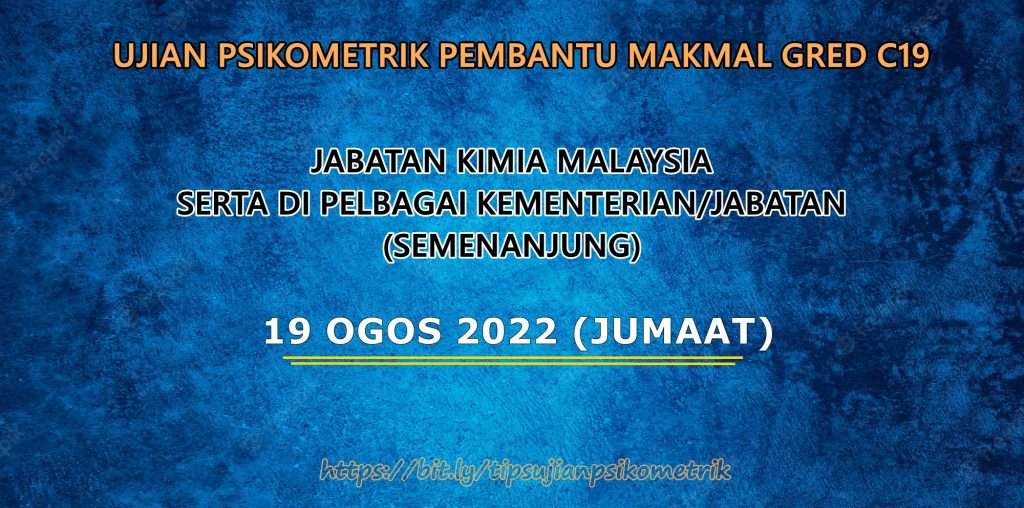 ujian psikometrik pembantu makmal gred c19 2022