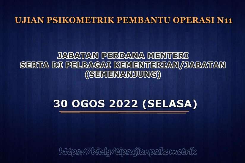 ujian psikometrik pembantu operasi n11 2022