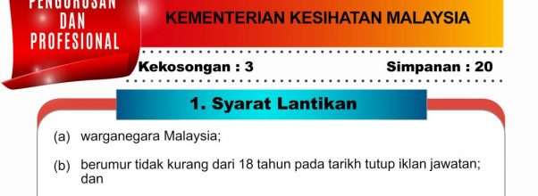 Pegawai Penerangan Gred S41 Pendidikan Kesihatan di KKM 2022