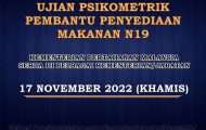 Ujian Psikometrik Pembantu Penyediaan Makanan N19