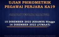 Ujian Psikometrik Pegawai Penjara Gred KA19