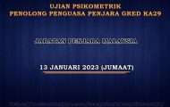 Ujian Psikometrik Penolong Penguasa Penjara Gred KA29