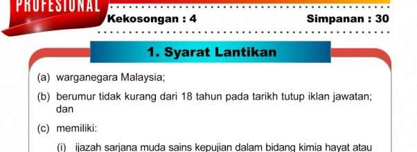 Pegawai Kawalan Alam Sekitar Gred C41 2023 Jabatan Alam Sekitar