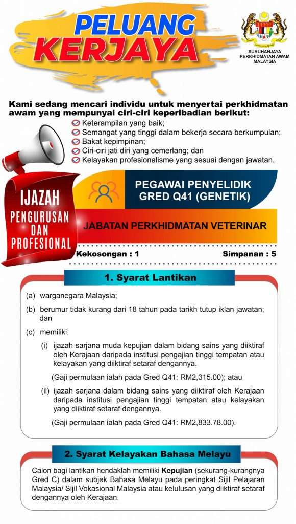 Pegawai Penyelidik Q41 Genetik 2023