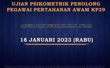 Psikometrik Penolong Pegawai Pertahanan Awam KP29 2023