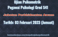 Ujian Psikometrik Pegawai Psikologi Gred S41