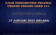 Ujian Psikometrik Pegawai Undang Undang Gred L41 2023