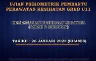 Ujian Psikometrik Pembantu Perawatan Kesihatan Gred U11 2023