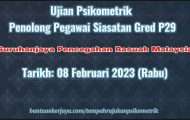 Ujian Psikometrik Penolong Pegawai Siasatan Gred P29 2023 SPRM