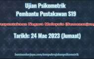 Ujian Psikometrik Pembantu Pustakawan S19 2023