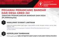 Pegawai Perancang Bandar Dan Desa Gred J41 PLANMalaysia 2023