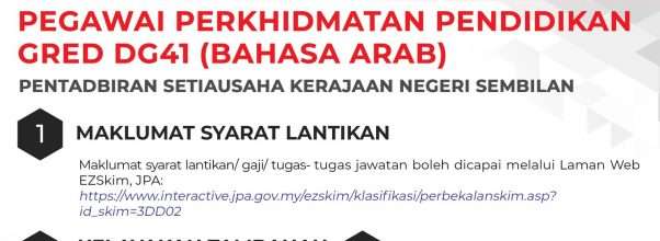 Pegawai Perkhidmatan Pendidikan DG41 (Bahasa Arab) Negeri Sembilan 2023