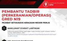 Pembantu Tadbir Perkeranian Operasi N19 Perlis 2023
