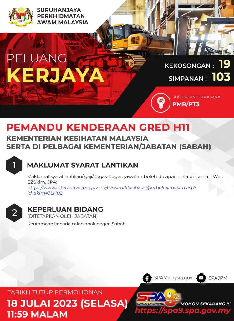 Pemandu Kenderaan H11 Sabah KKM 2023