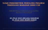 Ujian Psikometrik Penolong Pegawai Teknologi Makanan Gred C29 2023 sabah sarawak