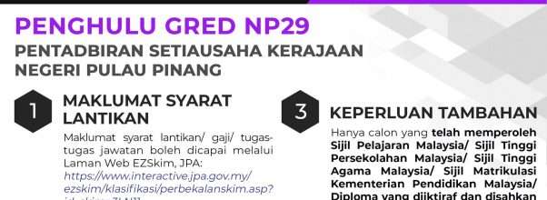 Penghulu Gred NP29 Kerajaan Negeri Pulau Pinang 2023