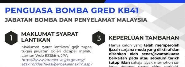 Penguasa Bomba Gred KB41 JBPM 2023
