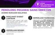 Penolong Pegawai Sains Gred C29 Agensi Nuklear Malaysia 2023