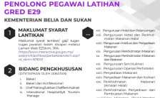 Penolong Pegawai Latihan Gred E29 KBS 2023