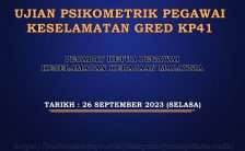 Ujian Psikometrik Pegawai Keselamatan Gred KP41 CGSO 2023