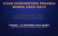 Ujian Psikometrik Pegawai Bomba Gred KB19 JBPM 2023