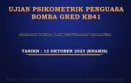 Ujian Psikometrik Penguasa Bomba Gred KB41 JBPM 2023