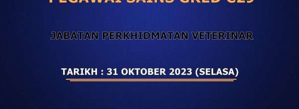 Ujian Psikometrik Penolong Pegawai Sains Gred C29 DVS 2023