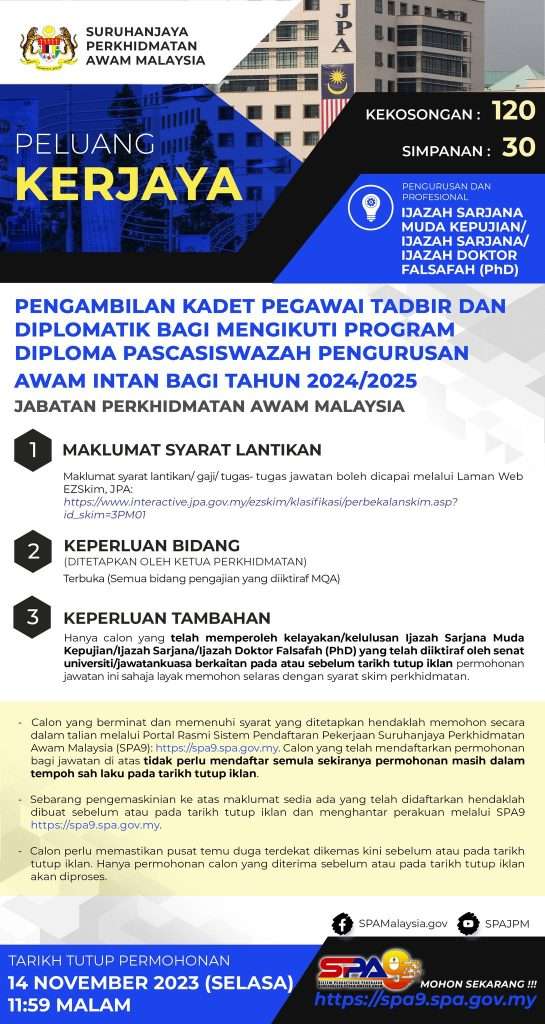 Pegawai Tadbir Dan Diplomatik Gred M41 Program DPA INTAN 2024 2025