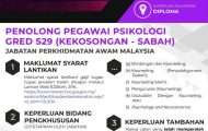 Penolong Pegawai Psikologi Gred S29 JPA Kekosongan Sabah 2023