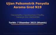 Ujian Psikometrik Penyelia Asrama Gred N19 KPWKM 2023