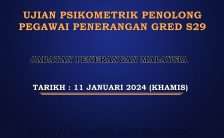 Ujian Psikometrik Penolong Pegawai Penerangan Gred S29 2024