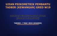 Ujian Psikometrik Pembantu Tadbir (Kewangan) Gred W19 JPA 2024 Sabah dan Sarawak
