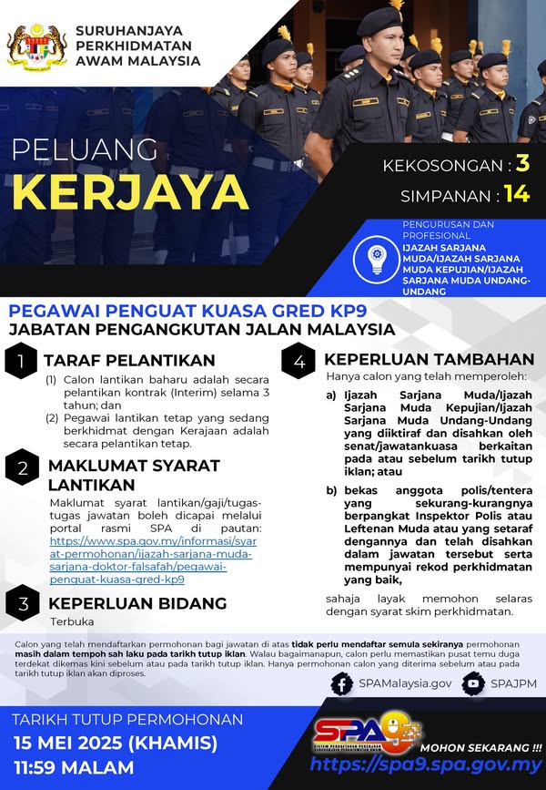 Pegawai Penguat Kuasa KP9 JPJ 2025