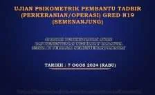 Psikometrik Pembantu Tadbir Perkeranian Operasi Gred N19 Semenanjung 2024
