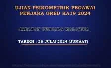 Ujian Psikometrik Pegawai Penjara Gred KA19 Jabatan Penjara Malaysia 2024